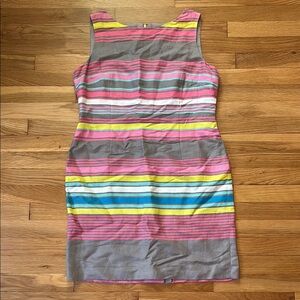 Tahari ASL Pink and Yellow Sheath Mini Dress